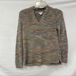 J. Jill Green Knit Sweater Size XS Petite